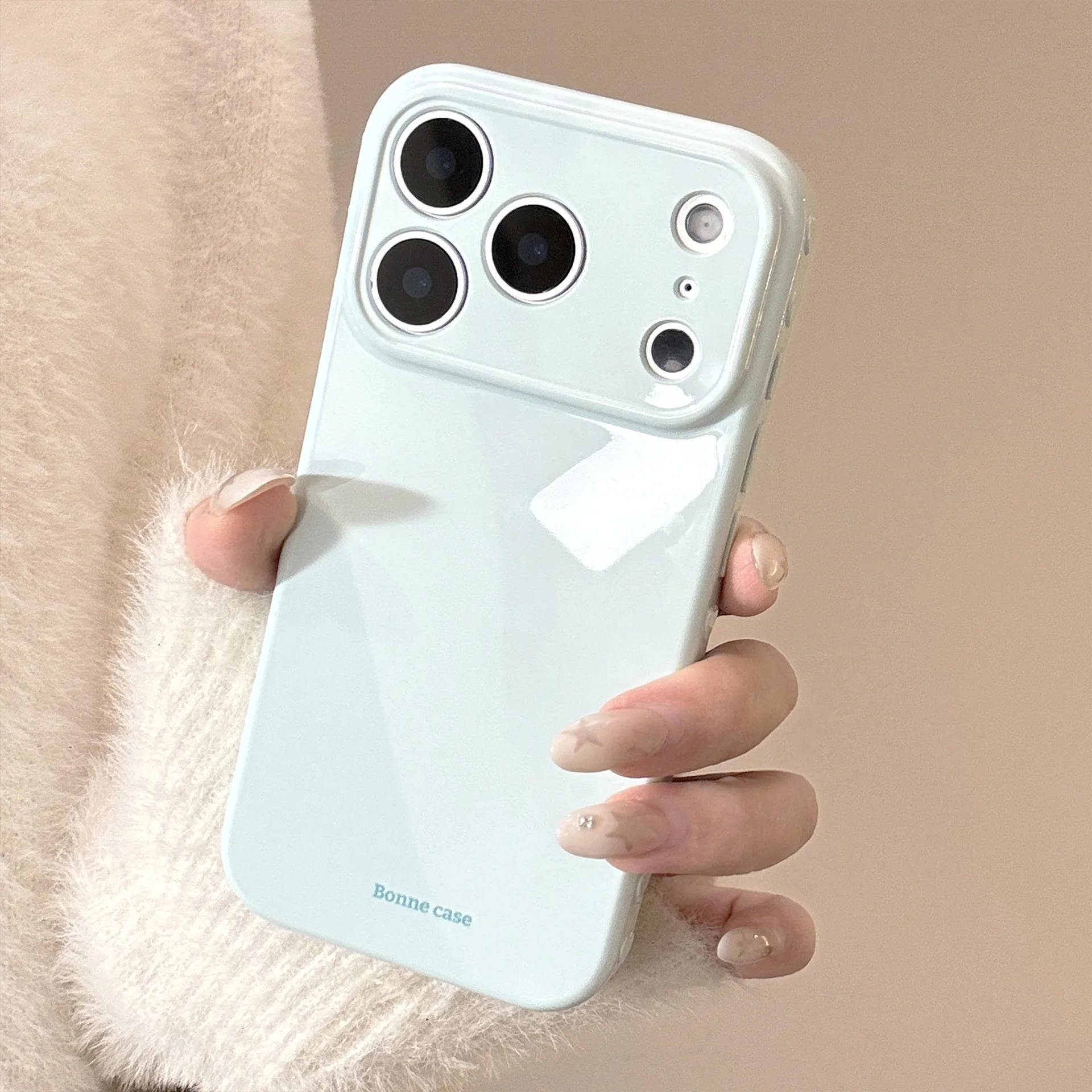 Pastel Macaron Glossy Soft Shockproof Phone Case - Minimalist Protective Back Shell