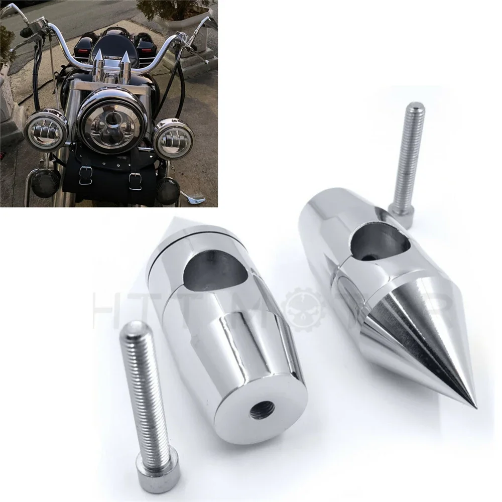 

2 1/4" Chrome Spike Handlebar Risers for Harley Davidson Softail Dyna Sportster Custom 1" Aftermarket Motorcycle Parts