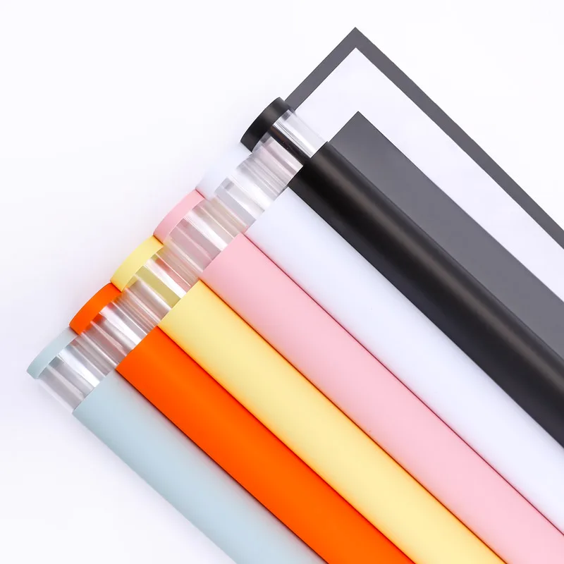 

20 PCS Colorful Edge Transparent Packaging Paper Pure and Simple Flower Packaging Paper Flower Shop Gift Wrapping Plastic Paper