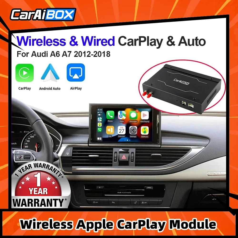 

CarAiBOX для Audi A6 A7 2012-2018 беспроводной CarPlay Android автомобильный модуль с зеркальным соединением AirPlay автомобильные функции