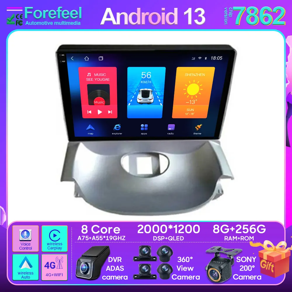 

Автомобильный мультимедийный плеер, радио, DVD, Android для Peugeot 206 2004-2008, GPS, навигация для Carplay, 4G BT, 2din экран