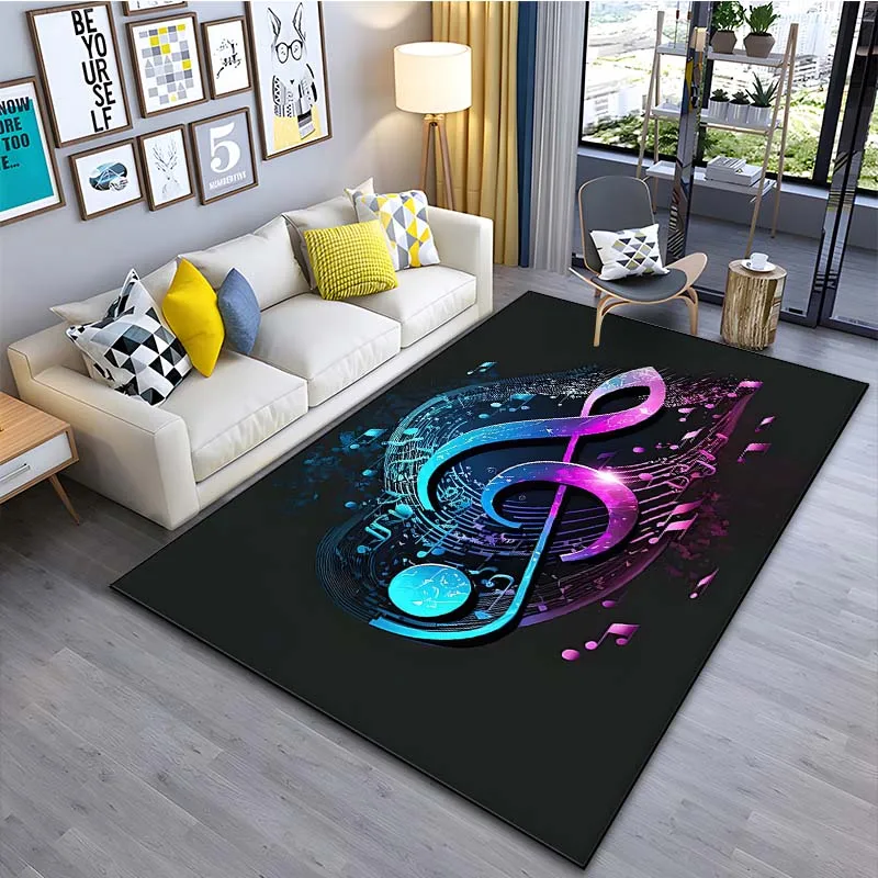 

3D Musical Note Pattern Floor Rug 15 Size Living Room Bedroom Bedside Bathroom Floor Mat Area Rug Carpets for Living Room