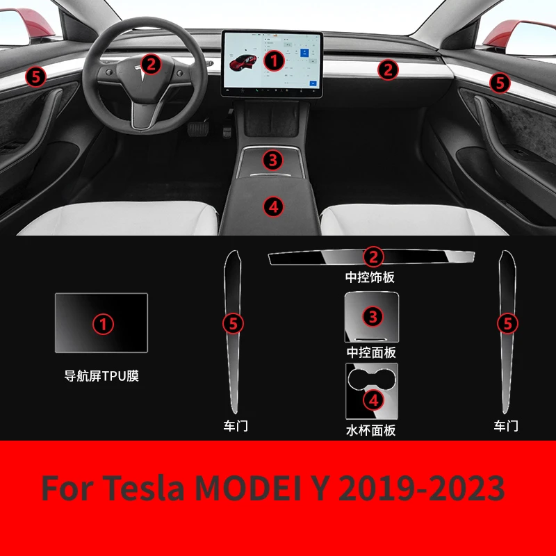 For Tesla Model 3/Y 2023-2019 Car Interior Navigation Center console GPS  Transparent TPU Protective film Anti-scratc Repair film - AliExpress