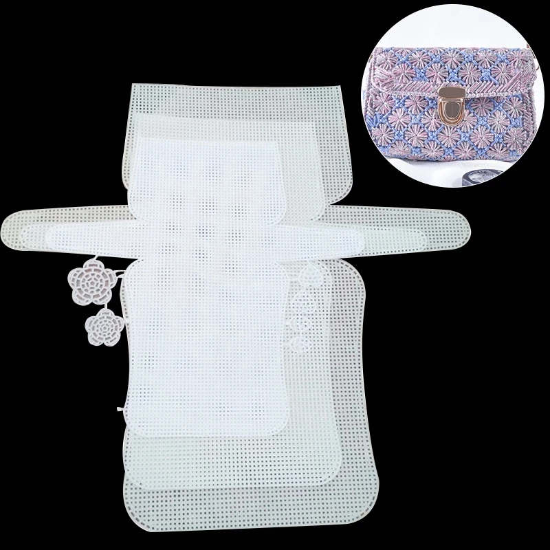 Plastic Mesh Cloth For Bag Making Latch Hook Bags Made Handcraft Bags Weaving Material Plastic
