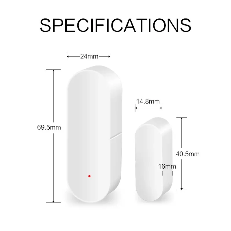 Zigbee Smart Door & Window Sensor with App-Controlled Security Alarm
