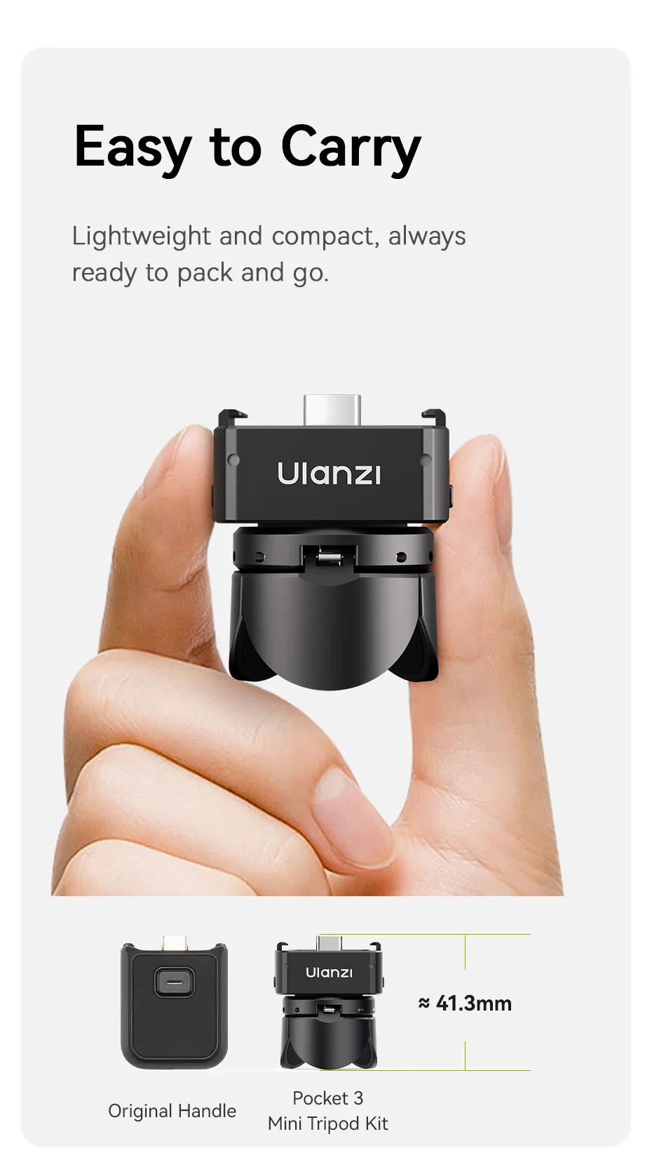 Ulanzi Pocket 3 Mini Tripod /Arri Locating Base for Osmo Pocket 3