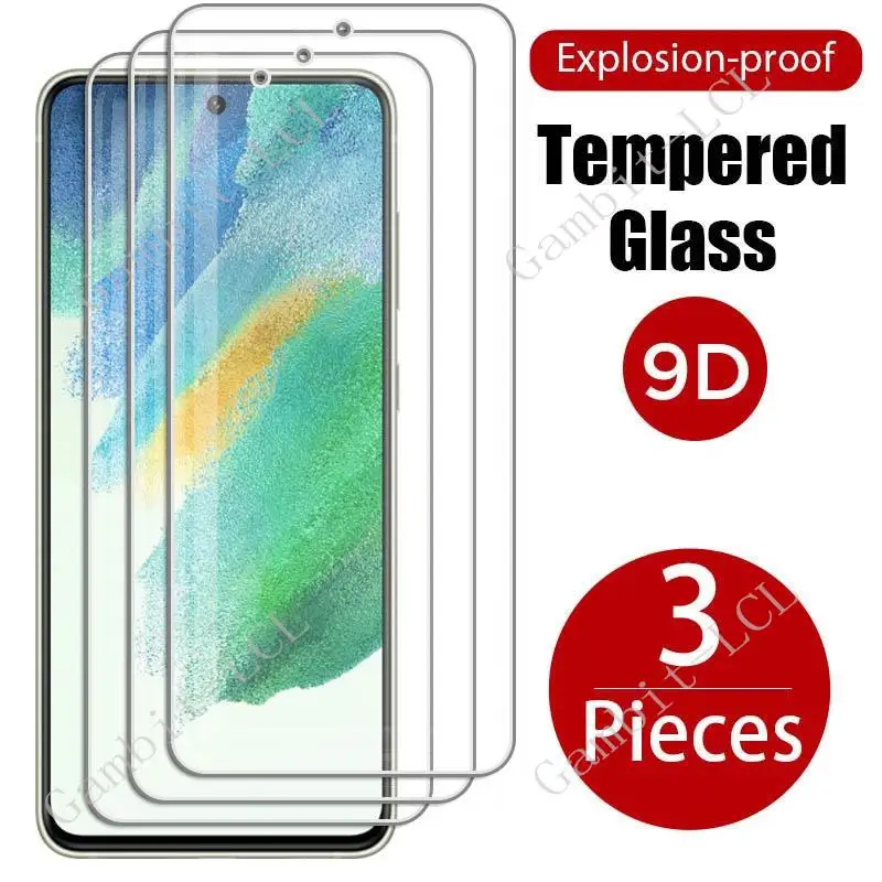 

3PCS Tempered Glass For Samsung Galaxy S21 FE 5G Protective ON GalaxyS21FE S21FE SM-G990B2 G990 6.4" Screen Protector Cover Film