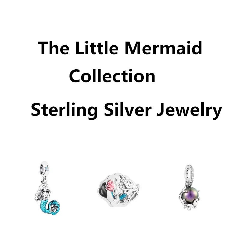 

Little Mermaid Collection Dangle Charm Free Shipping Items Crystal 925 Silver Original DIY Kit To Make Bracelets And Necklaces
