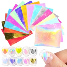 

11PCS/16PCS Korean Nail Art Stickers Ice Aurora Nails Seal Sheet Sticker Decals Transfer Paper Japanese Manicure Decorations