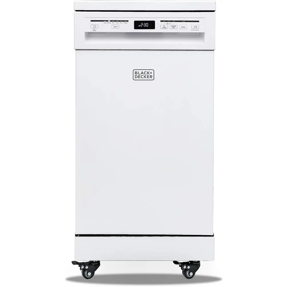 

BLACK+DECKER Portable Dishwasher, 18 inches Wide, 8 Place Setting, White