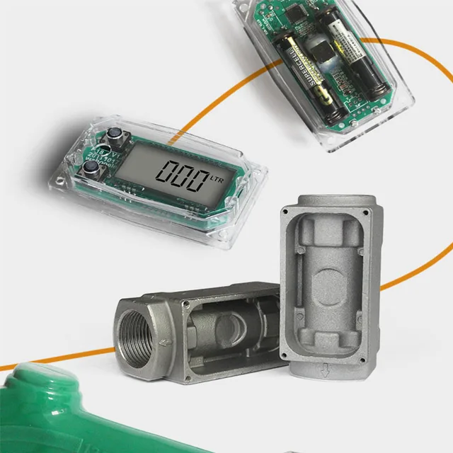 Elektronikus Rozsdamentes Acél Digitális Folyadékárammérő Mérőszámú Pcb Jelző Benzin Petróleum Metanol Vízérzékelő - Image 6