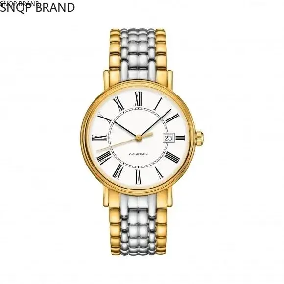 

Luxury New Automatic Watch for Men Mechanical Movement Watches Rose Beauty Silver Gold White Rome Dial With Date