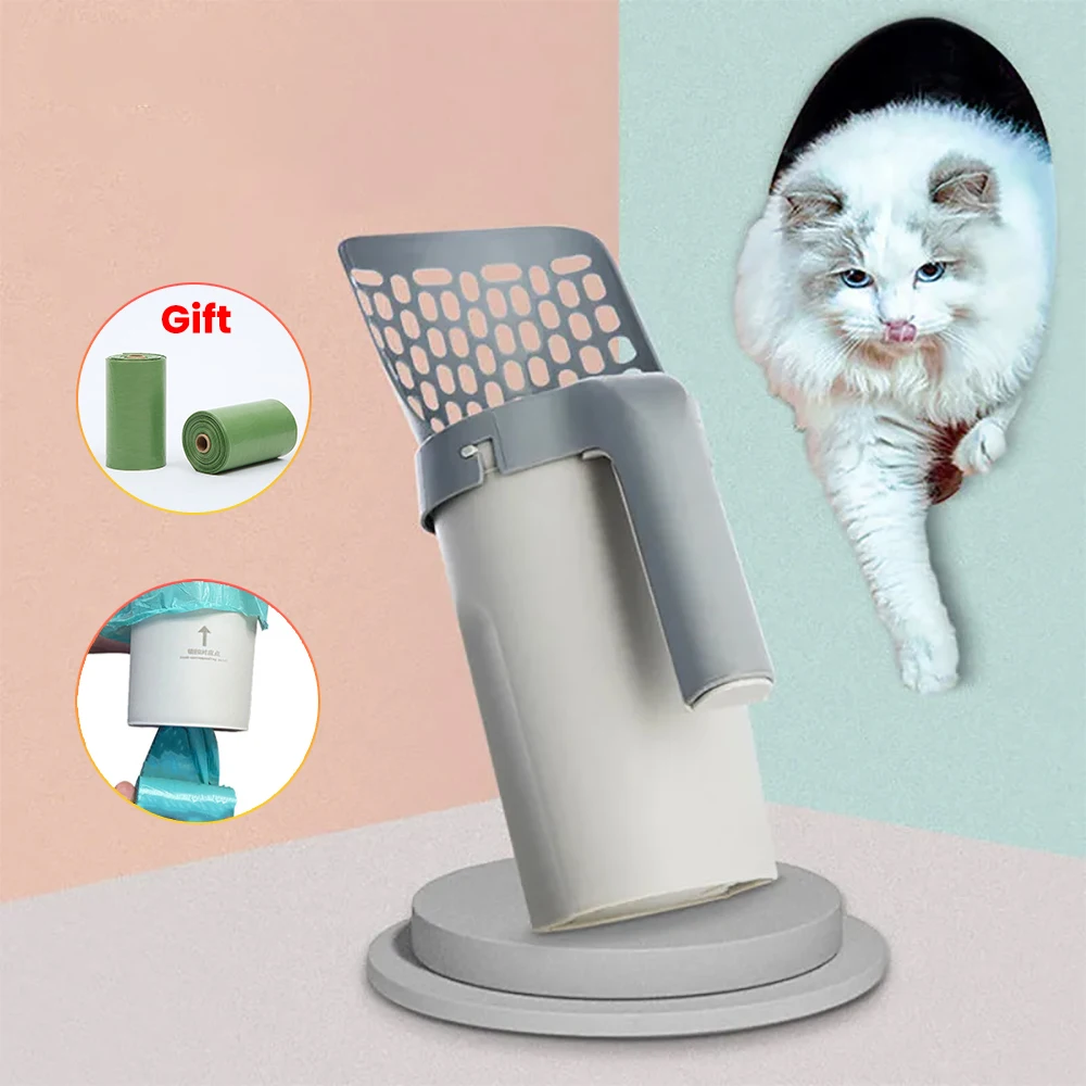 Cat Litter Scooper Large Capacity with Built in Bag Cat Shovel Pet