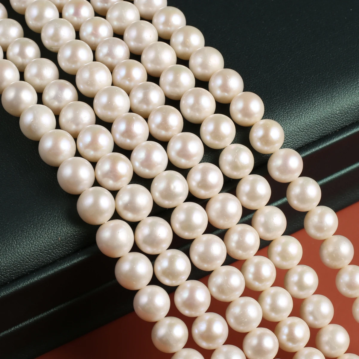 White Natural Freshwater Pearl Punch Beads 9-10mm Jewelry Making DIY Wedding Necklace Bracelet Accessories Elegant Jewelry 36CM