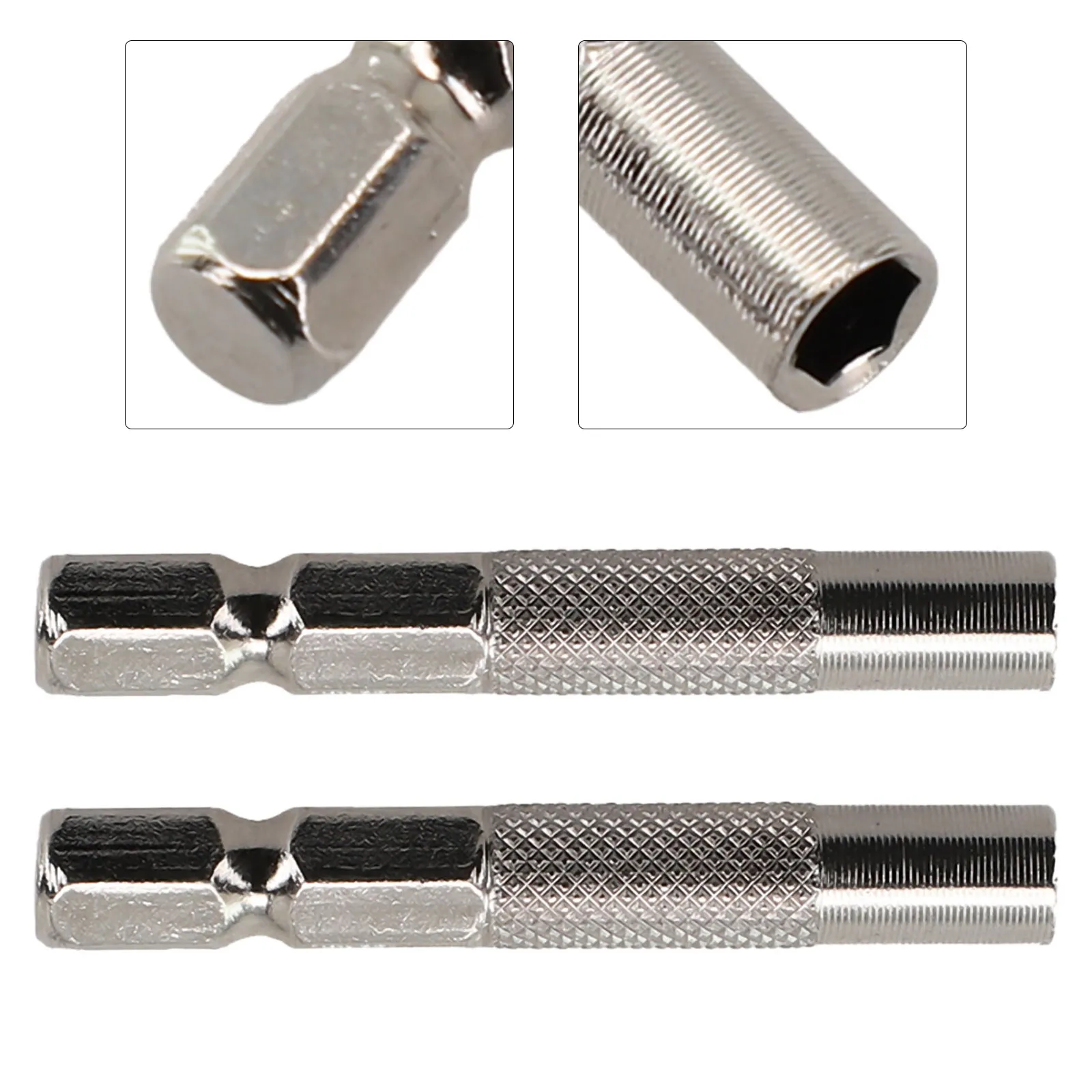 2 stücke Fahrer Buchse Adapter Hex Schaft 1/4in Insert Bit Adapter Zu 4mm Elektrische Schraubendreher Buchse Halter Hülse verlängerung Bar – Detail 4