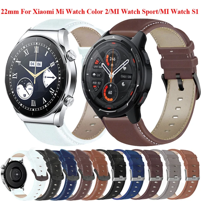 Correa de reloj inteligente de 22mm para Xiaomi Watch S1 Pro, Correa de  muñeca activa para Mi Watch S2 de 46mm/42mm, Correa de cuero - AliExpress