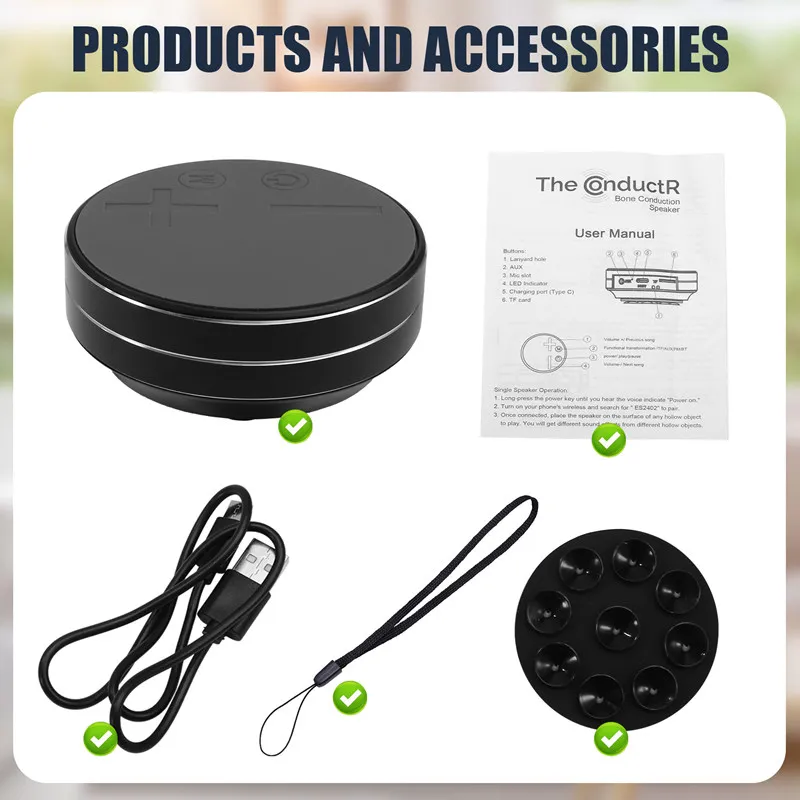 Extra Large TWS Bone Conduction Bluetooth Speaker Wireless Can Be Plugged Into Card Subwoofer Speaker
