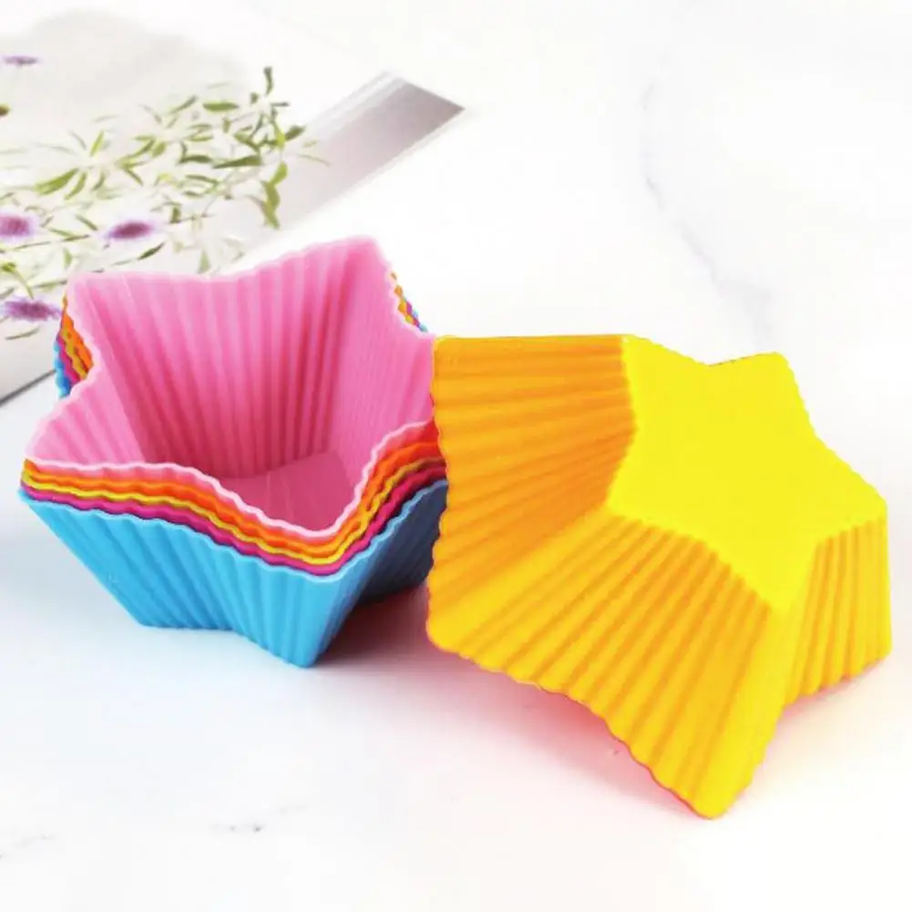 

High Temperature Resistant Cupcake Molds Set of 5 Silicone Muffin Cups Round Cake Molds Non-stick High Temperature for Halloween