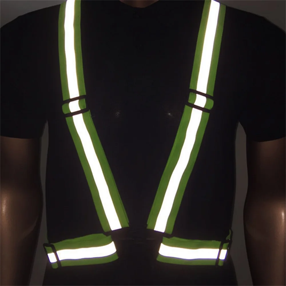 Motorcycle Cycling Highlight Reflective Straps Night Security Running Safety Vest High Visibility Reflective Safety Jacket
