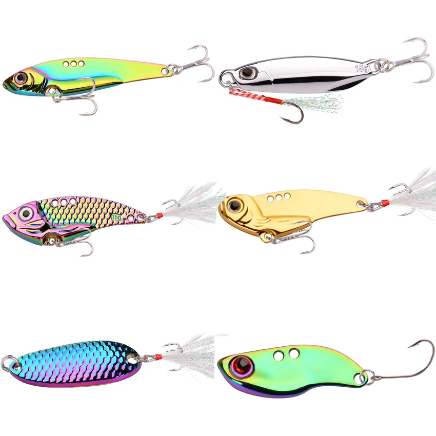 

Набор металлических рыболовных приманок с ложкой, 6 шт.