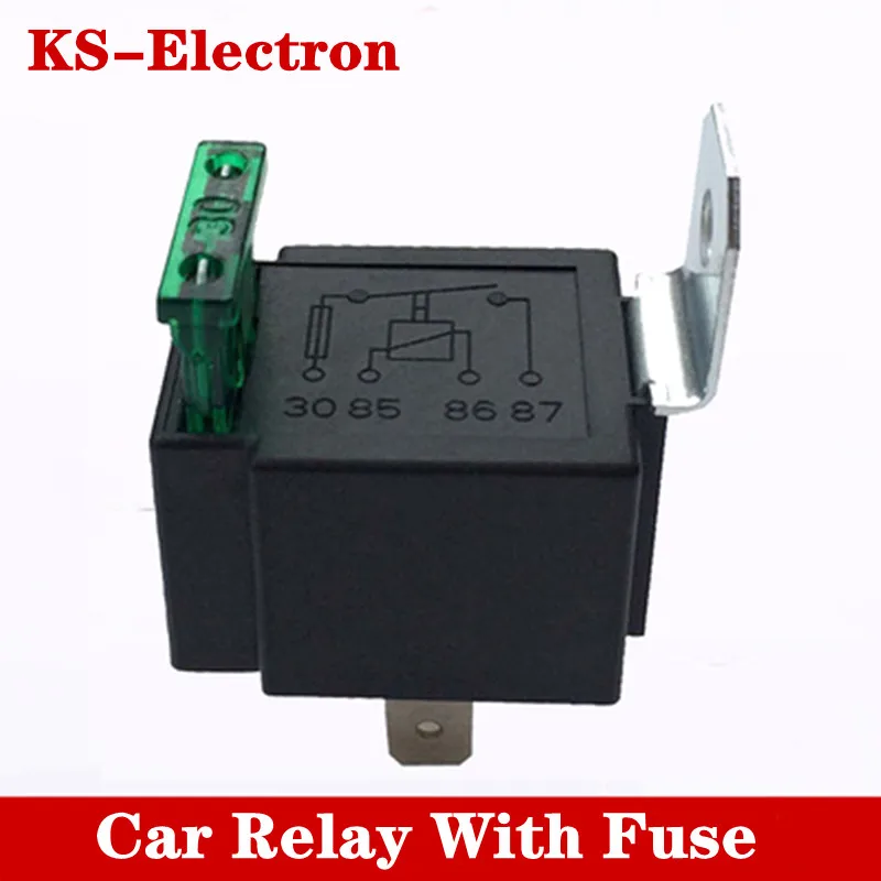 High Quality Car Motor Relays 12V DC 30A Normally Open Contacts Fused