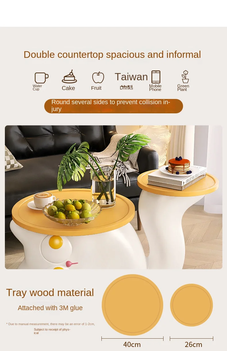IHOME Crooked Cat Tray With Cute Living Room Cabinets Creative Decoration Black Simple Modern Small Coffee Table Side Table 2024