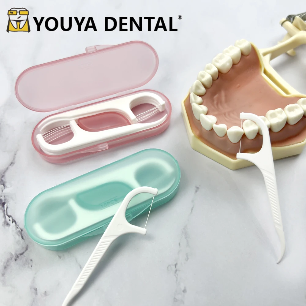 Teeth Flosser Storage Box Floss Pick Dispenser 10PCS