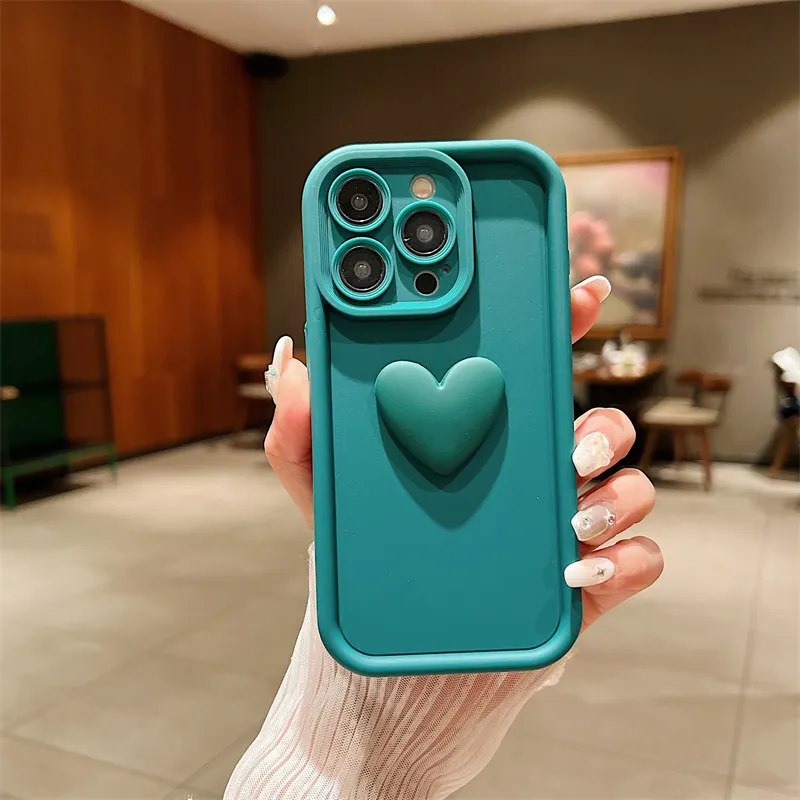 Cover telefono silicone cuore 3d simpatica per iphone pro max_voghion.com
