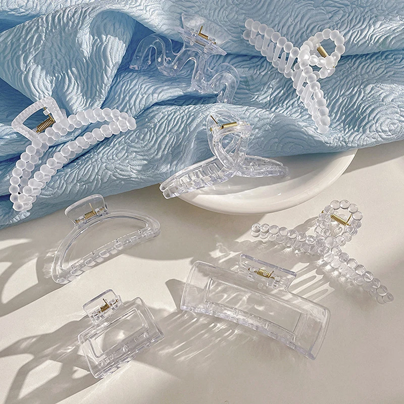 

Прозрачная заколка для волос для женщин, Милая Фея, матовая большая Заколка-краб, Акула, летние модные аксессуары для волос в Корейском стиле для девочек