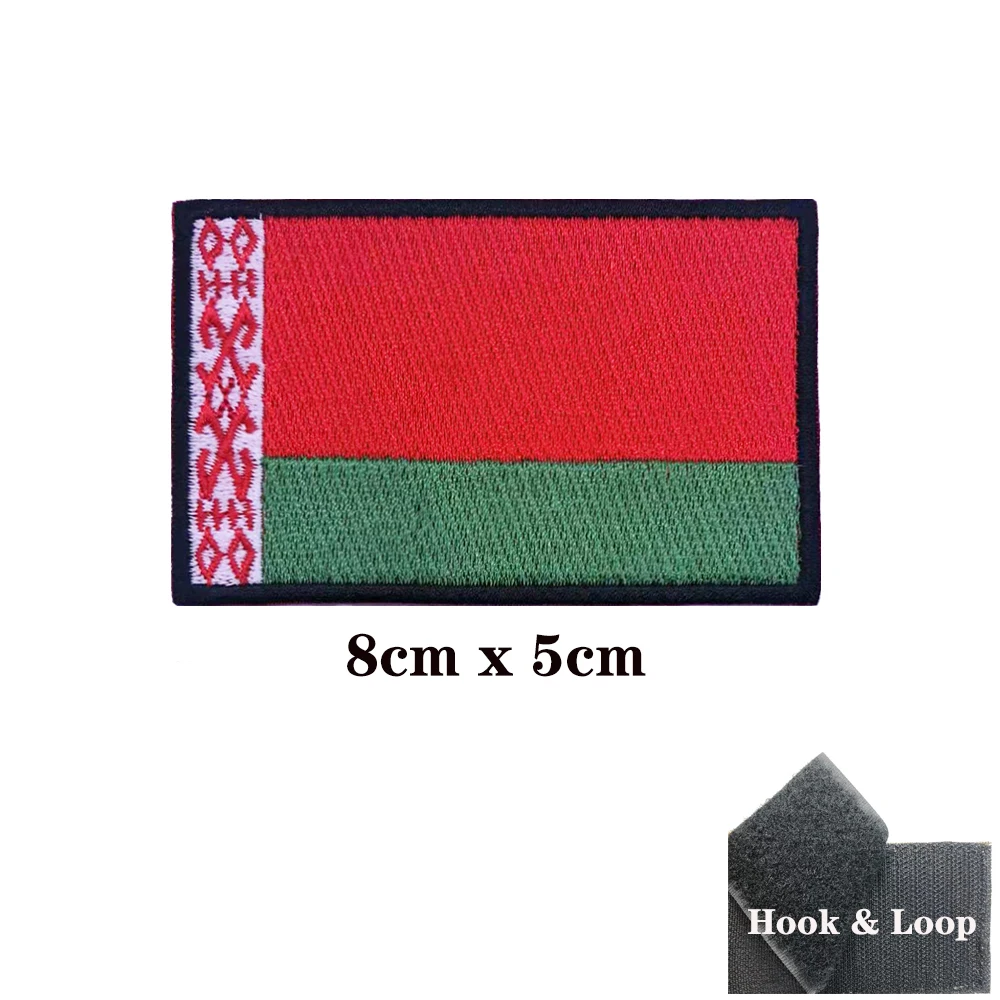 Belarusian flag Belarus Patches Armband Embroidered Patch Hook & Loop Iron On Embroidery Velcros Badge Military Stripe 