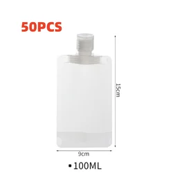 10 - Piece Thickened Travel Bottle Set for Cosmetics and Toiletries (50Pcs 100ML)