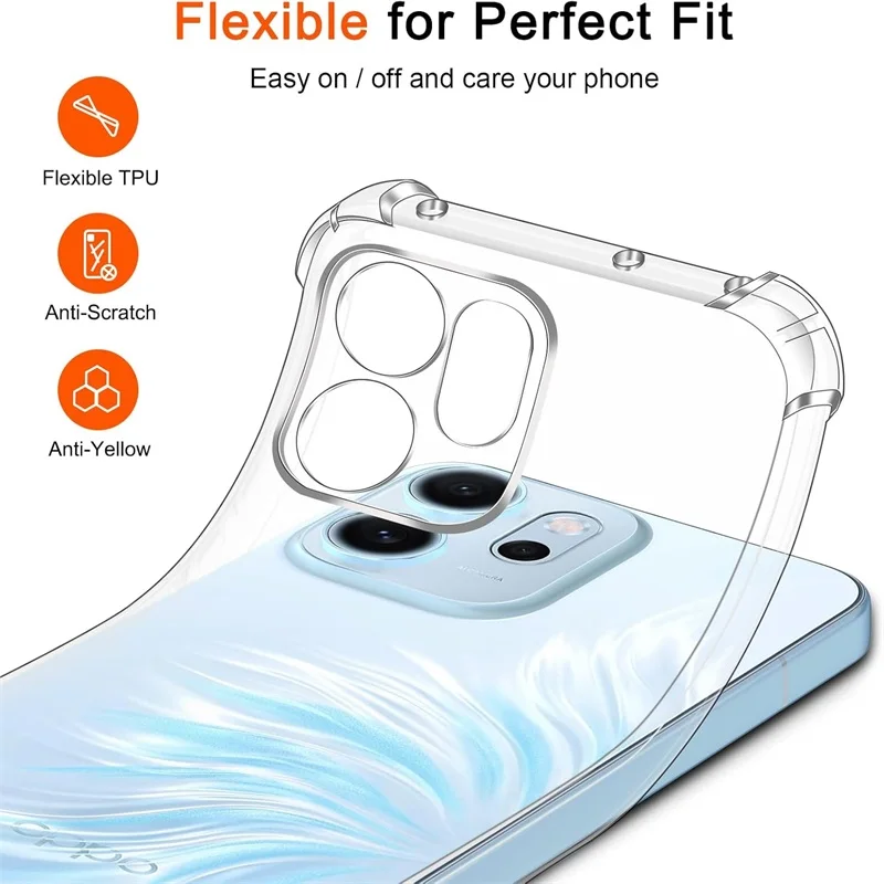 Anti-Yellowing Transparent TPU Soft Case with Camera Protection