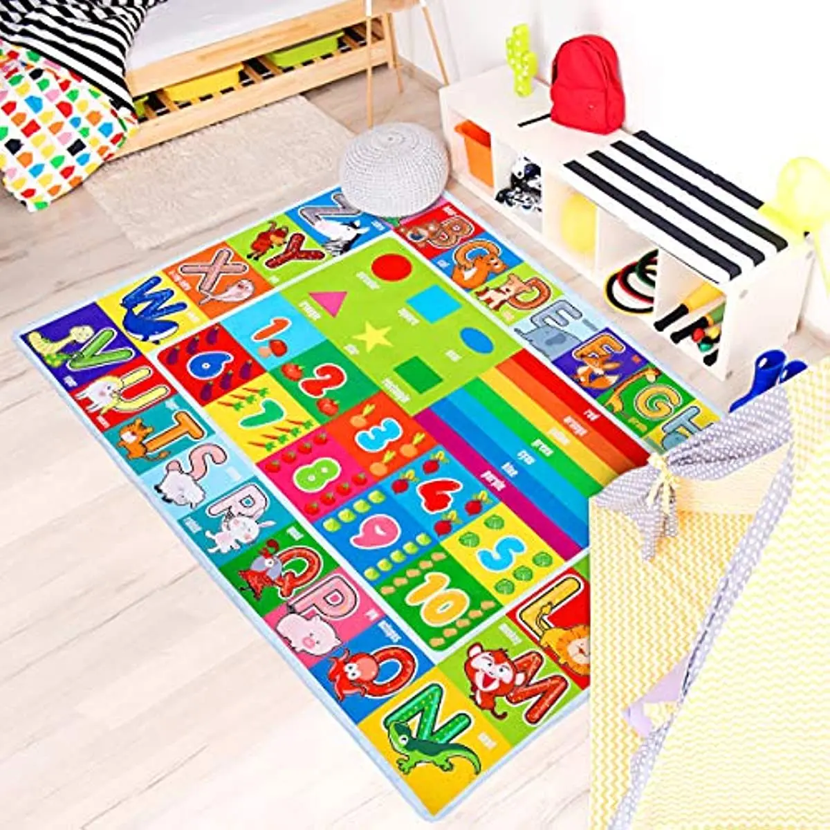 Alfombra de juego infantil para bebé, tapete de juego para niños, alfombra  educativa ABC para habitación de niños, alfombra antideslizante para sala