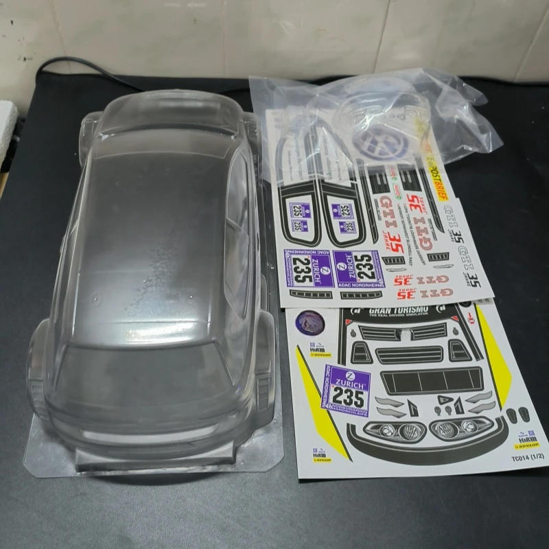Tamiya-TC014 Gtiクリアボディシェル,190mm幅,257mmホイール