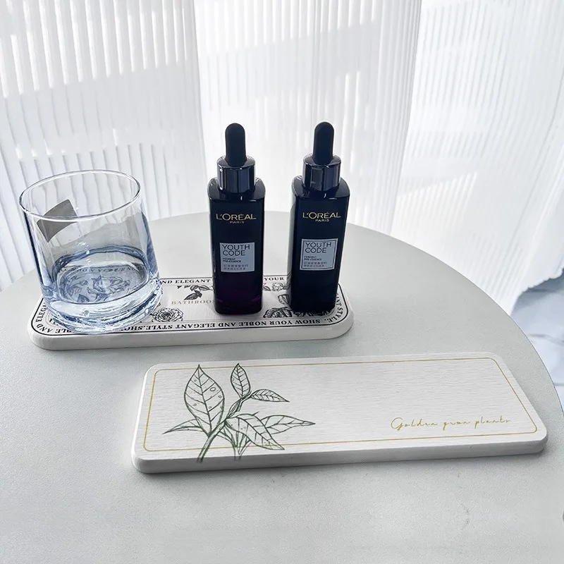 Absorbent Bathroom Mat 1PC Diatomaceous Earth Absorbent Pad Bathroom Quick Drying Moisture-proof Toothbrush Soap Storage Pad Coaster