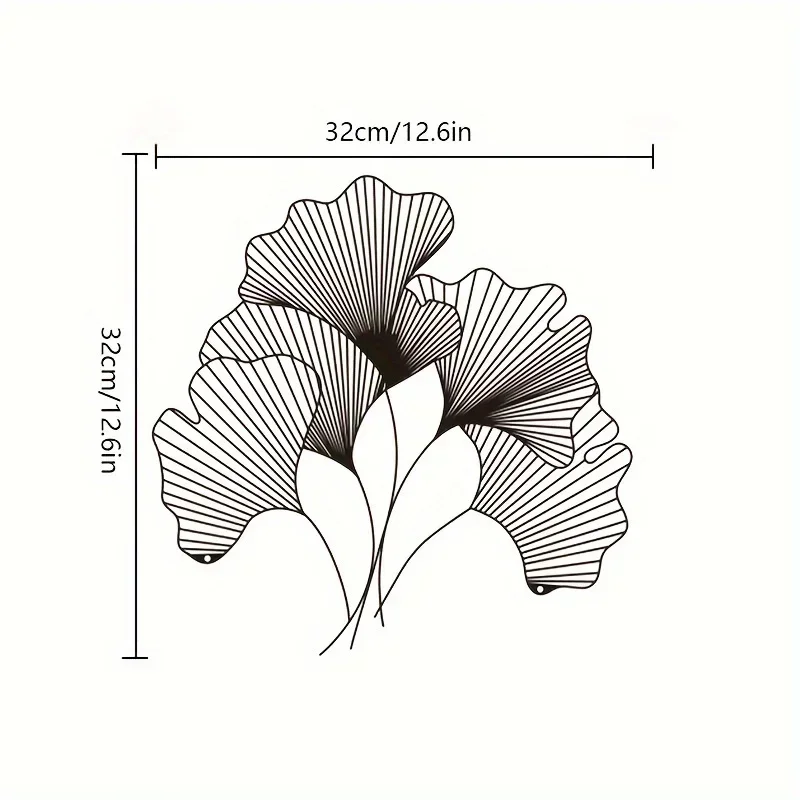 

CIFBUY Decoration Ginkgo Leaf Home Decoration Metal Flower Wall Art Flower and Leaf Wall Hanging Cafe Interior Design Artwork W