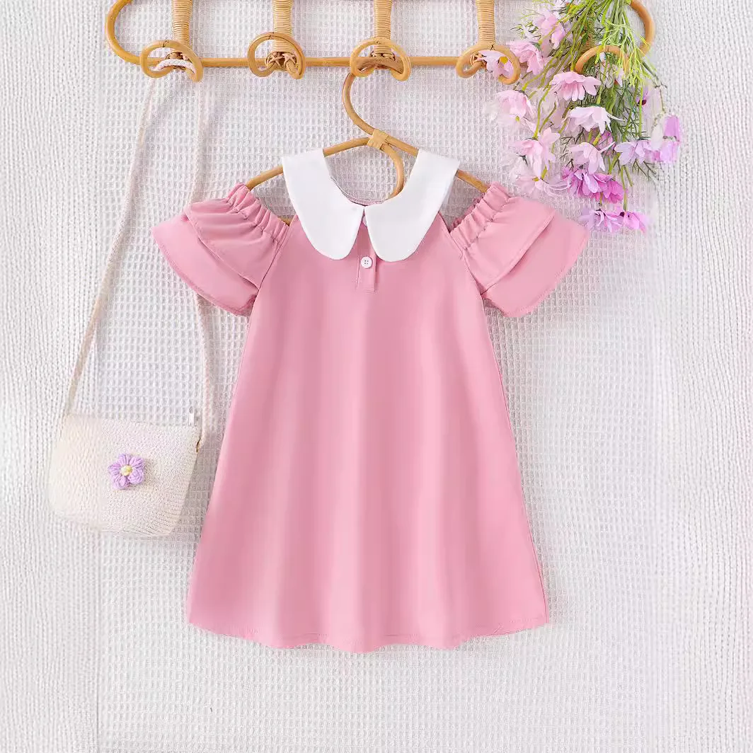 

Europe United States summer new girl suit children's solid-color dress fashion cute A-line skirt new