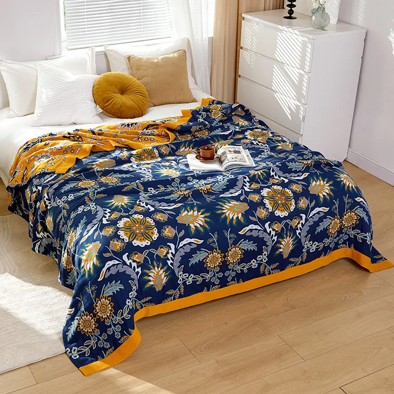 Manta Sofá Cama Decorativo Gasa De Algodón Puro Verano Toalla Doble Edredón  Manta Colchas En Las Camas 150 * 200 Cm R230617 De 31,43 €