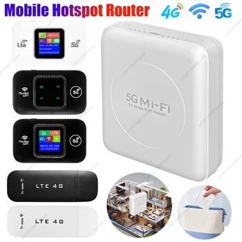 5G WiFi 6 Mobile Hotspot Router Support 10 Users w/ SIM Card Slot 4G Lte Router Wireless Router Pocket Hotspot for Travel Home 1