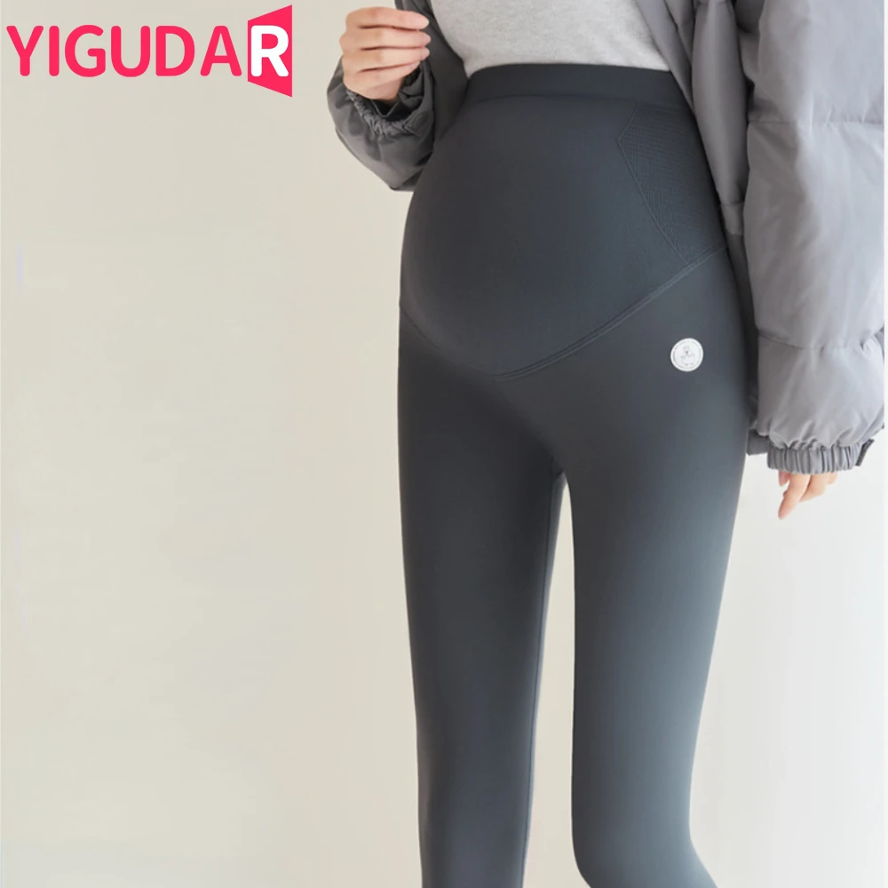 

Winter maternity Leggings Velvet Fleece Slim High Waist Skinny pregnant women clothing Leggins Thermal Pants Warm Legging