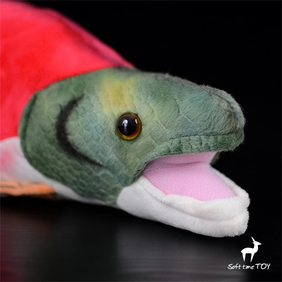 Redfish High Fidelity Anime Cute Plushie Sockeye Salmon Plush Toys Lifelike Animals Simulation Stuffed Doll Kawai Toy Gifts Kids 5