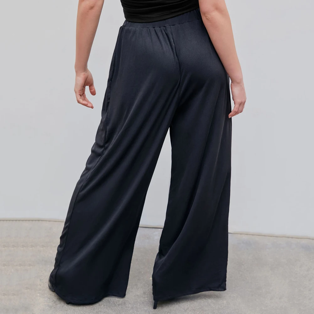 

Fashion Pants Woman Cool Casual Culottes Women Clothing Female Pleated Wide Leg Pant Girls Sexy Trouser Skirt OL Bottoms Pants