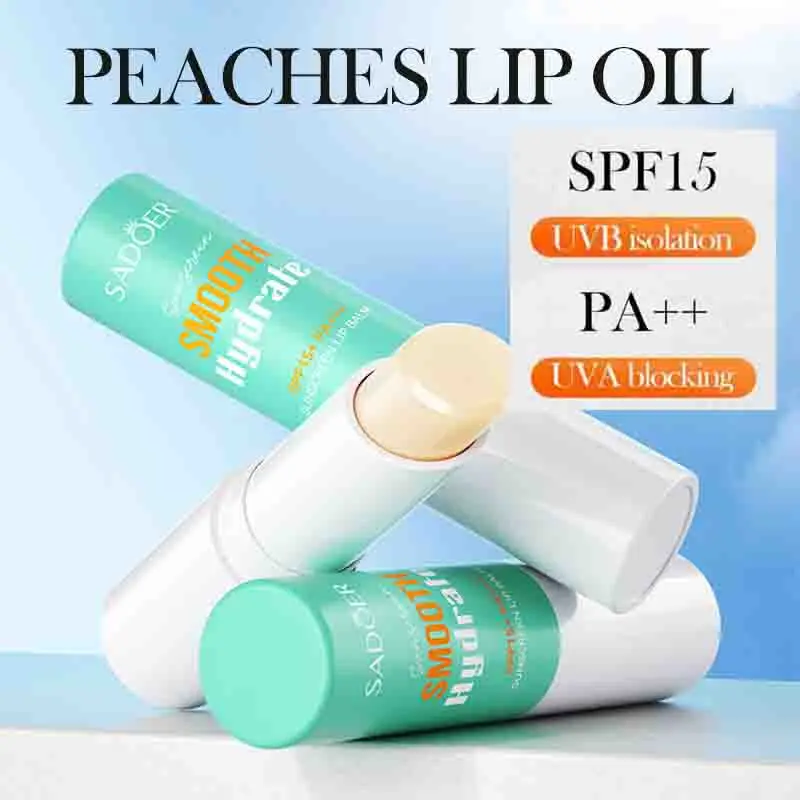 1/2/3pcs SADOER Spf 15+ Lip Sunscreen Solar Blocker Lip Balm Moisturizing Fade Lip Lines Nourishing Hydrating Lips Lipstick