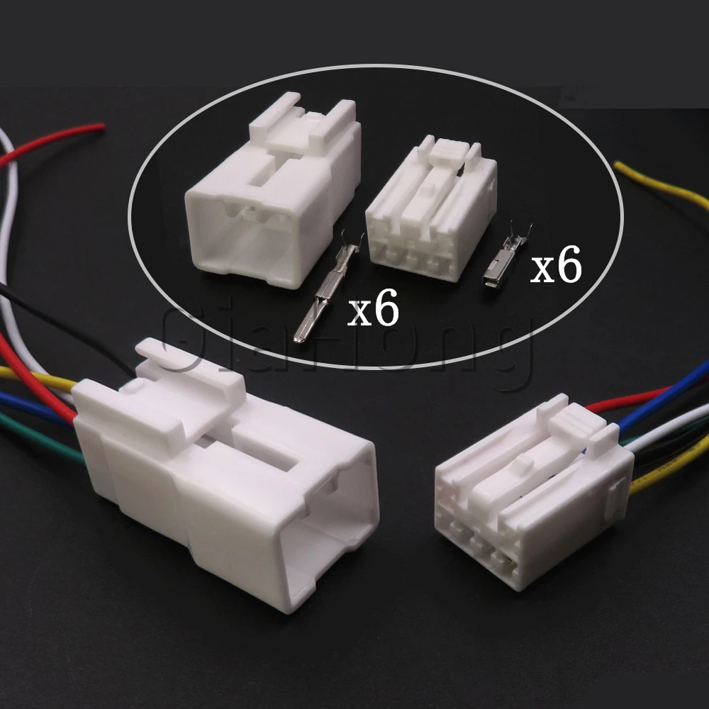 

1 Set 6 Ways Auto Wire Cable Socket For Toyota 7283-1060 Car Multimedia Host Power Speaker CD Plug MG641047 MG651044