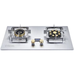 Gas stove Stainless steel household high fire gas stove double cooktop embedded dual purpose natural liquefied Major Appliances