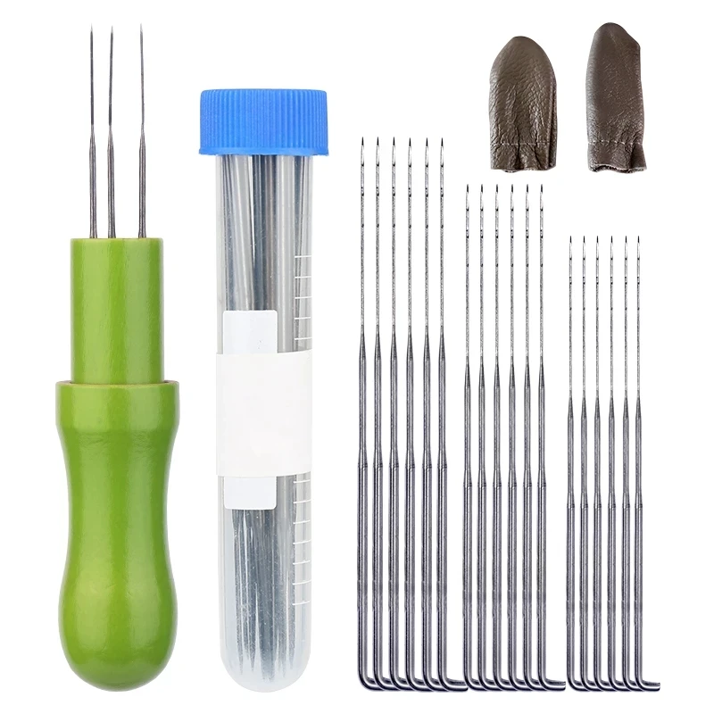 Wool Felting Set 18 Pcs Needles 3 Sizes With Colorful Wood Handle Needle Felting Tool