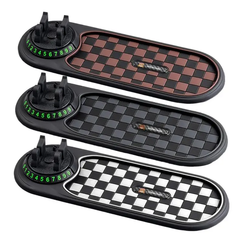 Car Anti Slip Mat Auto Phone Holder Anti Slip Mat With Parking Number Plate Car Dashboard Cellphone Bracket for Car Interior