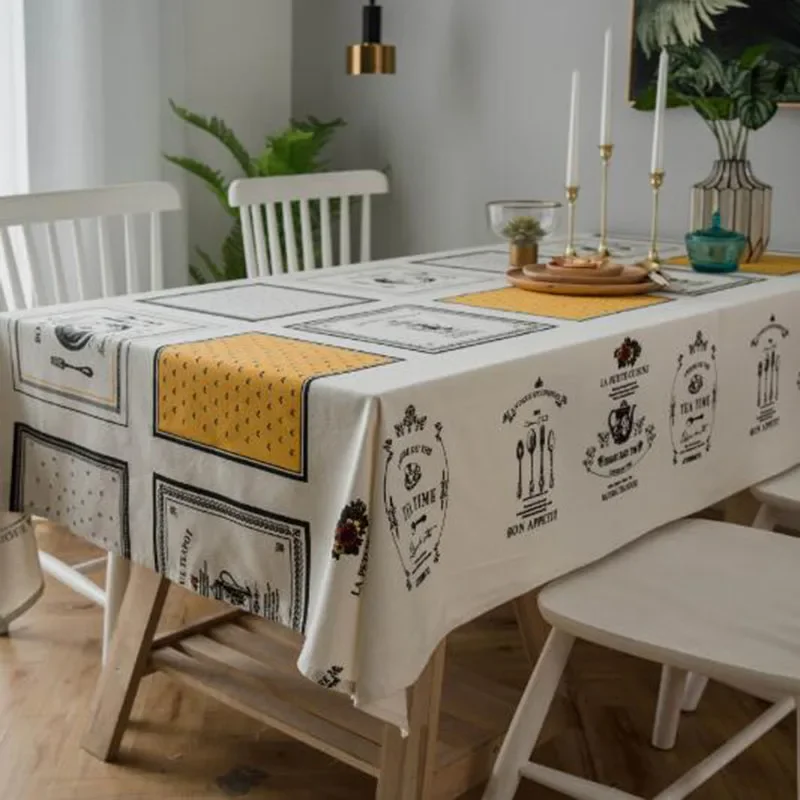 

Nordic Style Cotton Linen Tablecloth Living Room Coffee Tea Table Cover Rectangle Kitchen Dining Table Home Textile Decor