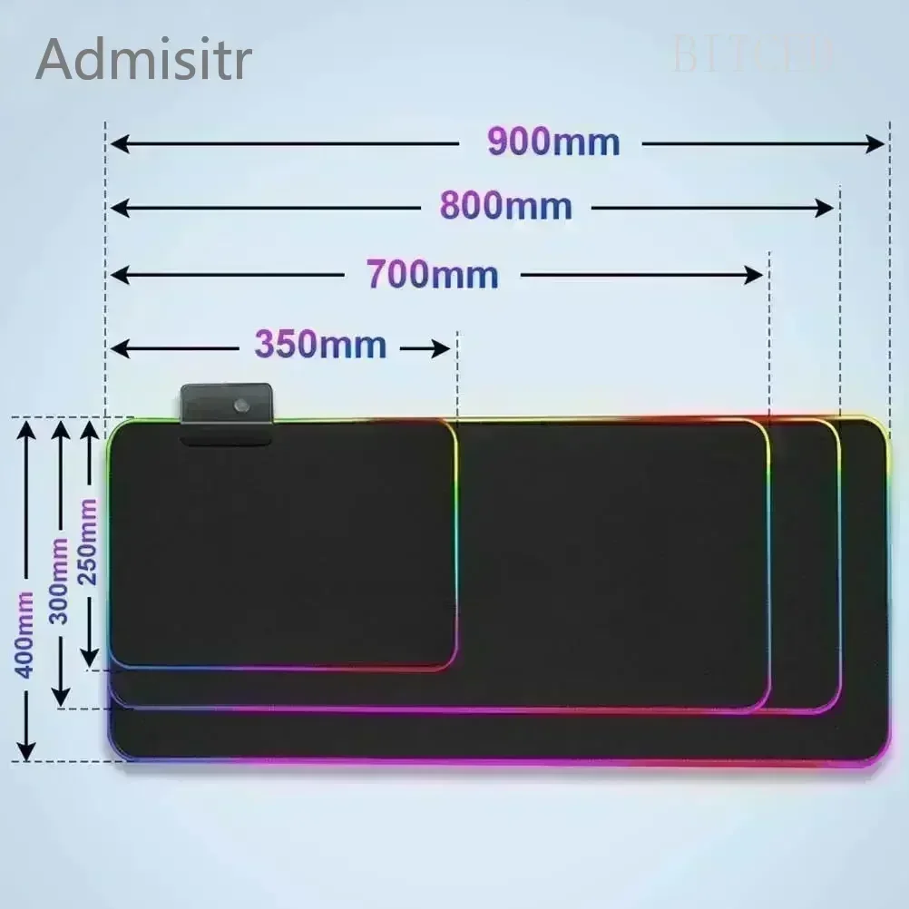Oversized RGB LED Gaming Mouse Pad with Vibrant Design and Extended Surface (35.4x15.7in)