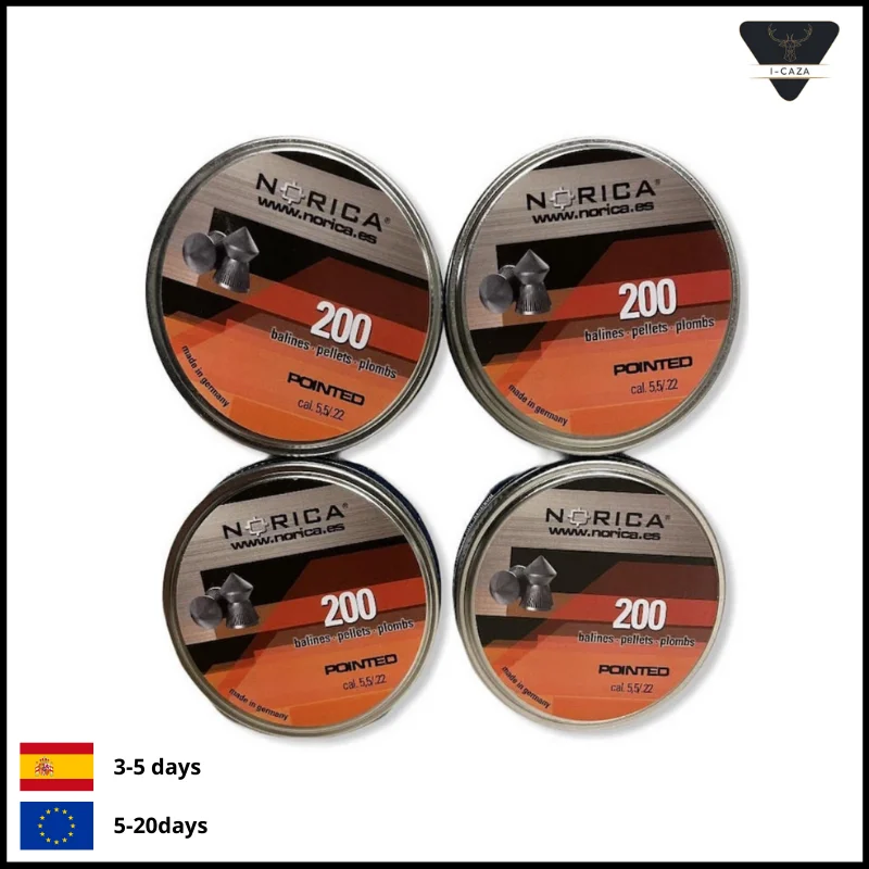 NORICA Lattina per balines Premium Slug 5,5 mm - Calibro .22-1,62 grammi [ Latta 250 pallini